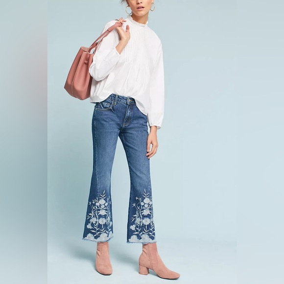 Pilcro and the Letterpress Denim - Pilcro High-Rise Cropped Flare Jeans